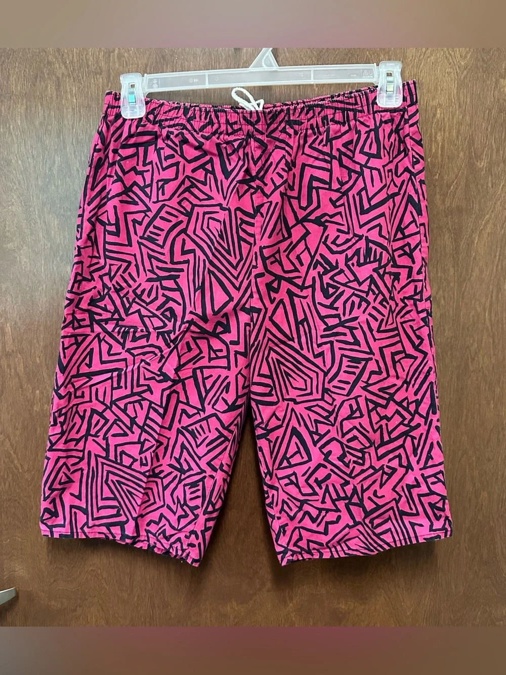Vintage 80s Sea Mark Bermuda Shorts Men’s L (36-38) Magenta Retro 100% Cotton